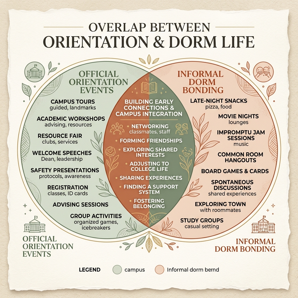 O-Week Venn Diagram: Official Mixers vs. Dorm Hanging